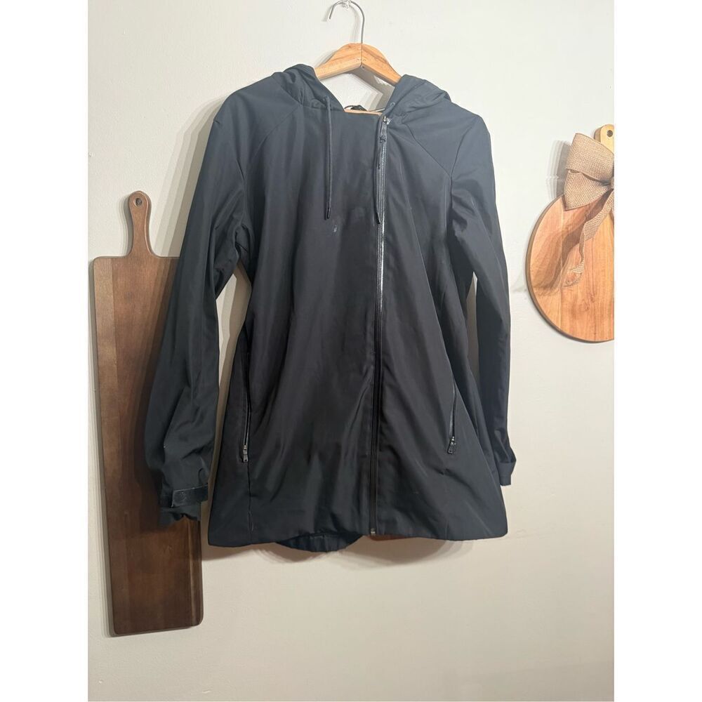 Nike Black Full Zip Long Sleeve Waterproof Hooded Anorak Jacket Size Medium